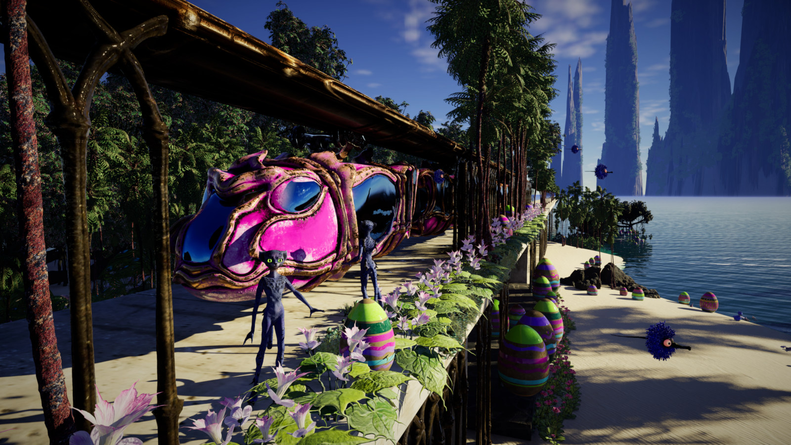 Hiker crossing a rocky stream